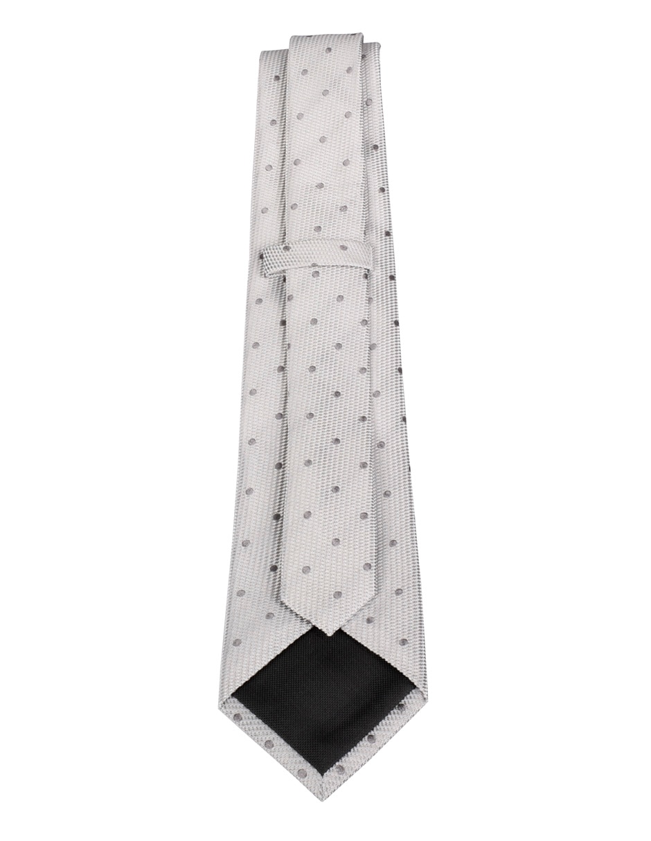 Corbata regular de seda estampado lunares para hombre 3