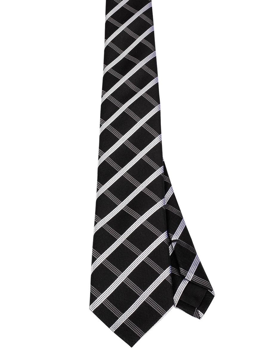 Corbata regular de seda estampado a cuadros para hombre