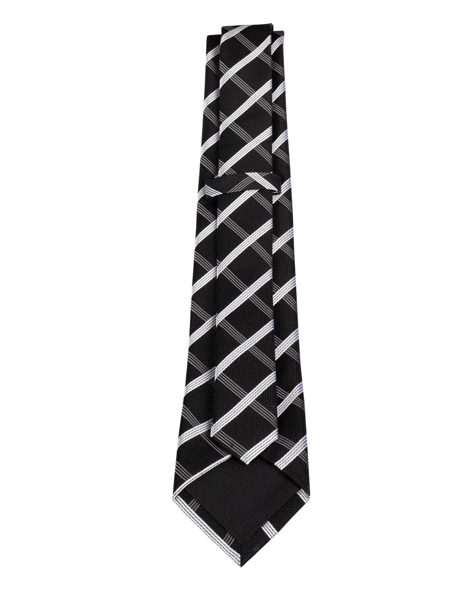 Corbata regular de seda estampado a cuadros para hombre 3