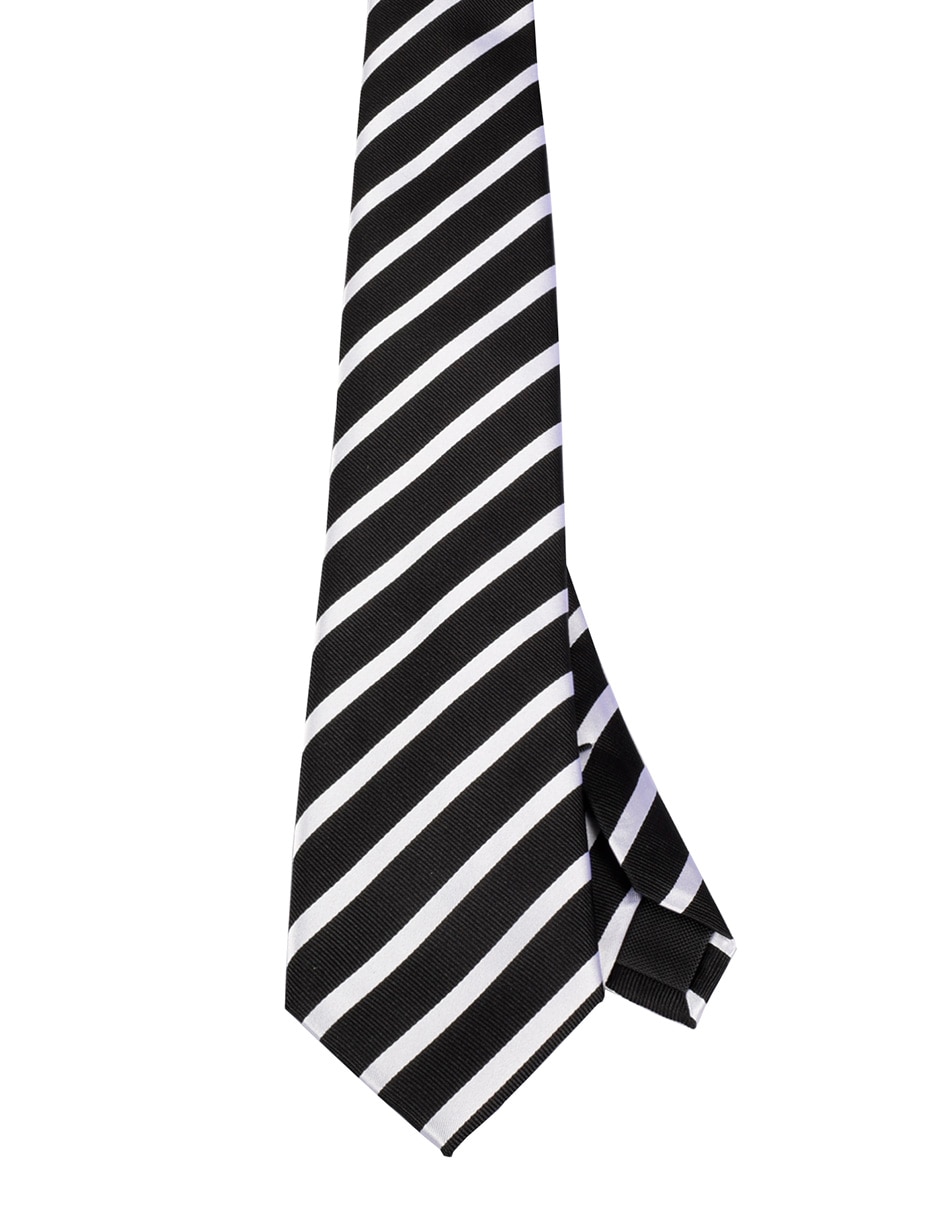 Corbata regular de seda estampado a rayas para hombre