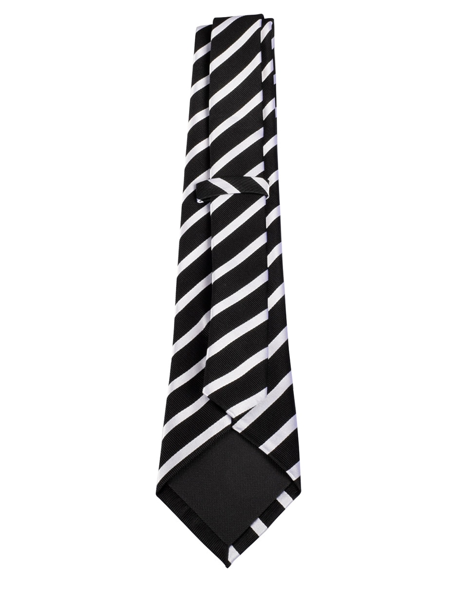 Corbata regular de seda estampado a rayas para hombre 3