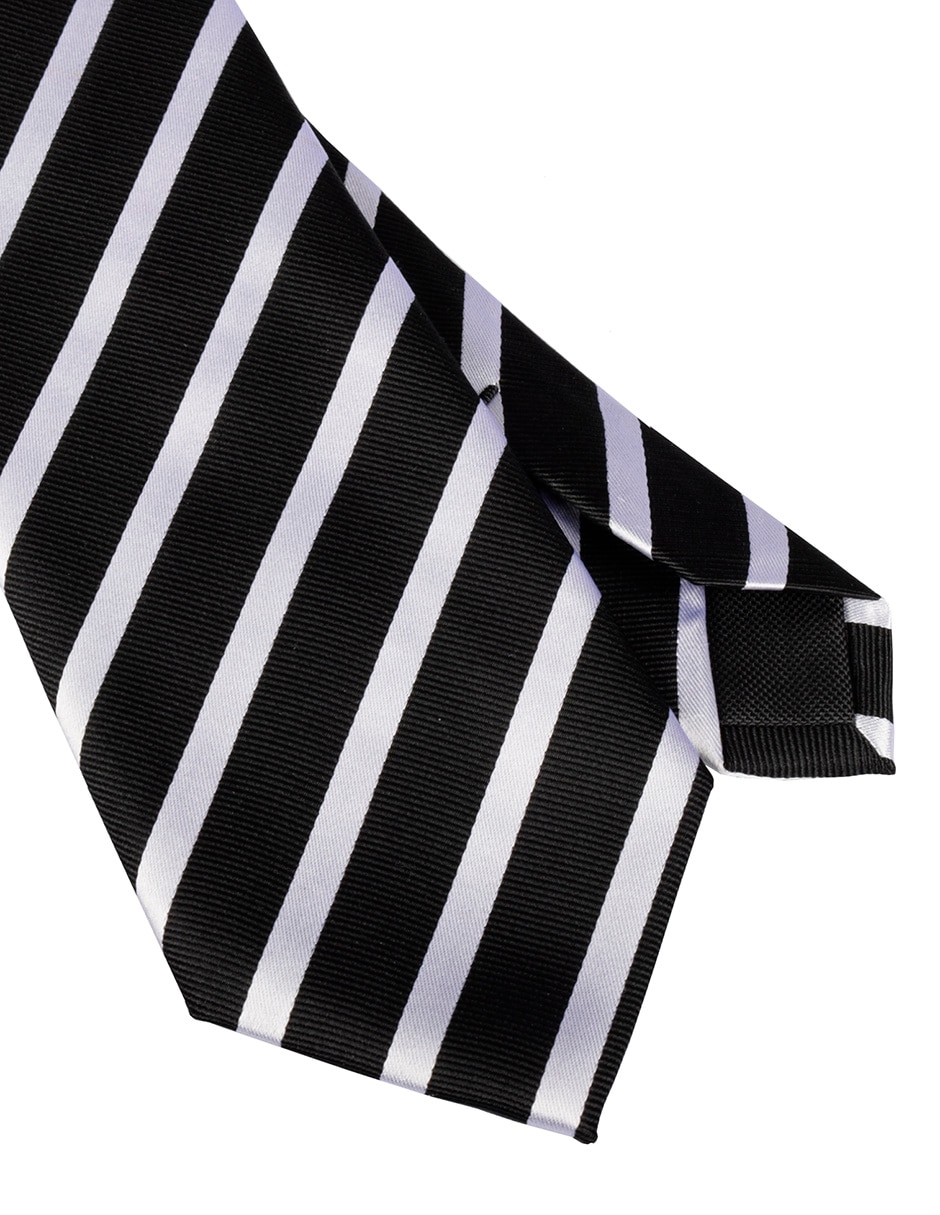 Corbata regular de seda estampado a rayas para hombre 2