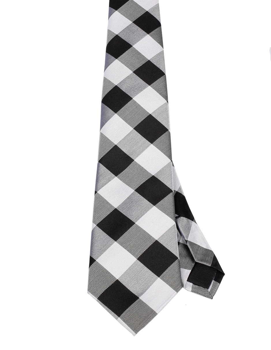 Corbata regular de seda estampado a cuadros para hombre