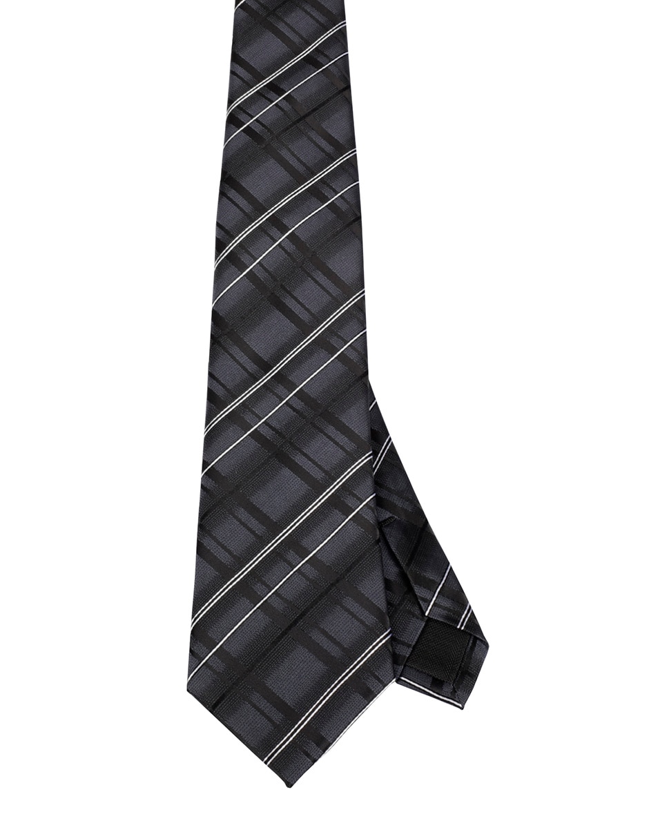 Corbata regular de seda estampado a rayas para hombre