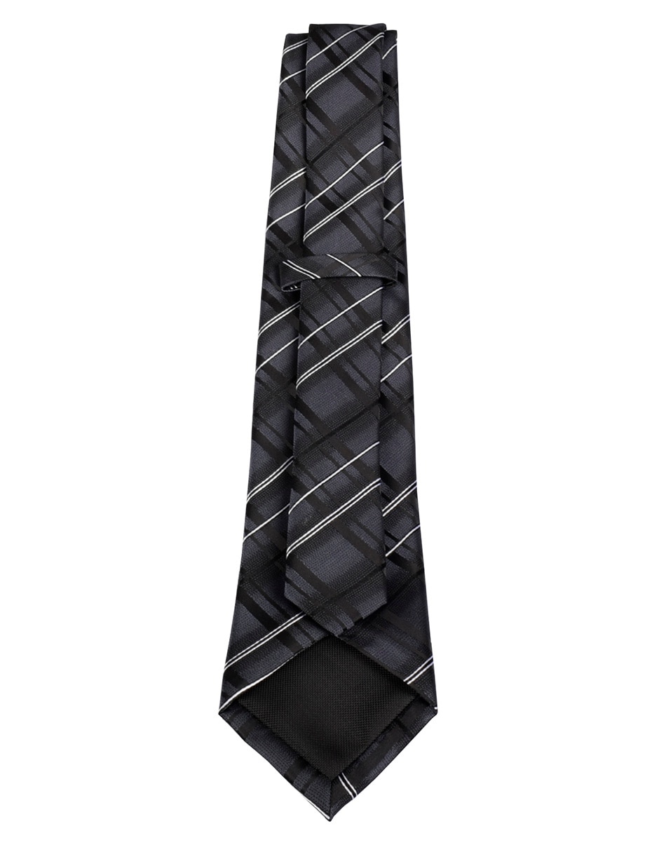 Corbata regular de seda estampado a rayas para hombre 3