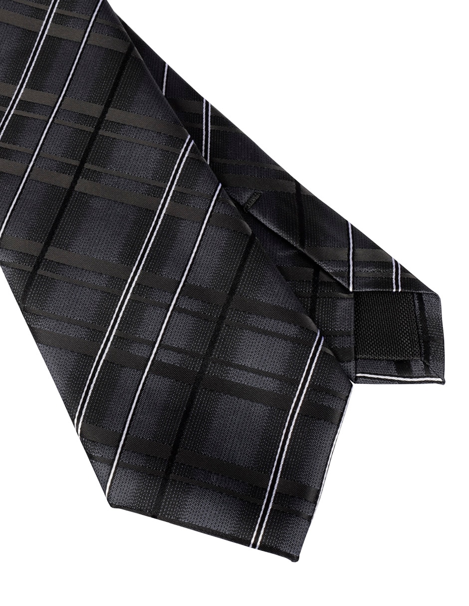 Corbata regular de seda estampado a rayas para hombre 2