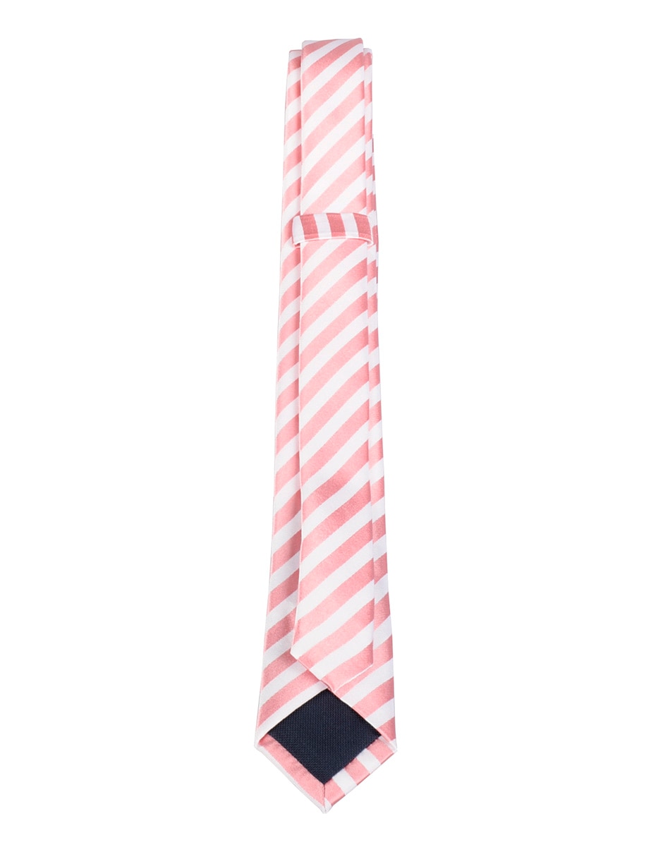 Corbata slim de seda estampado a rayas para hombre 2