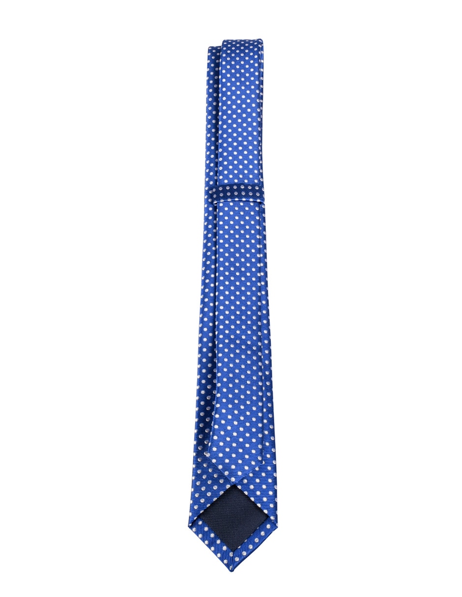 Corbata slim de seda estampado lunares para hombre 3