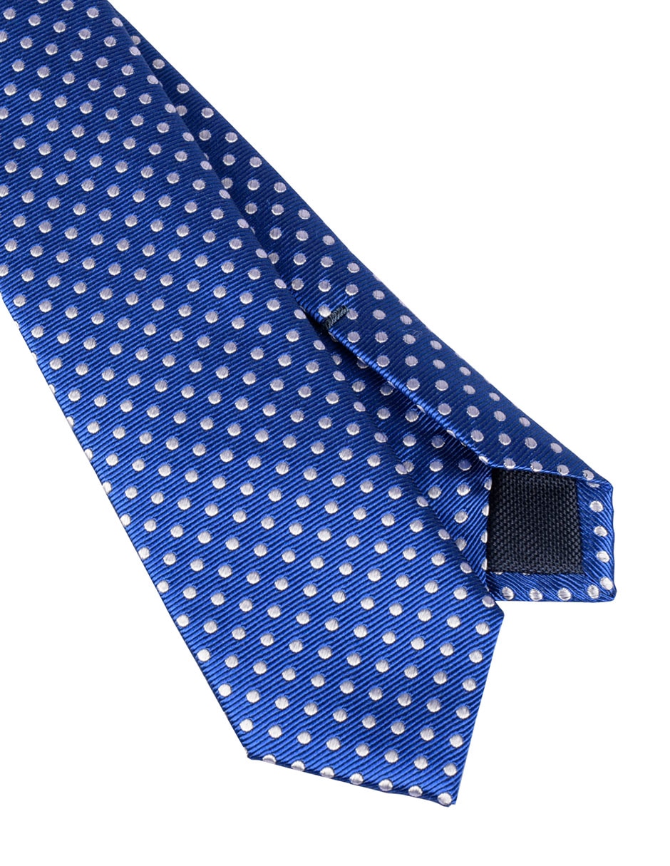 Corbata slim de seda estampado lunares para hombre 2