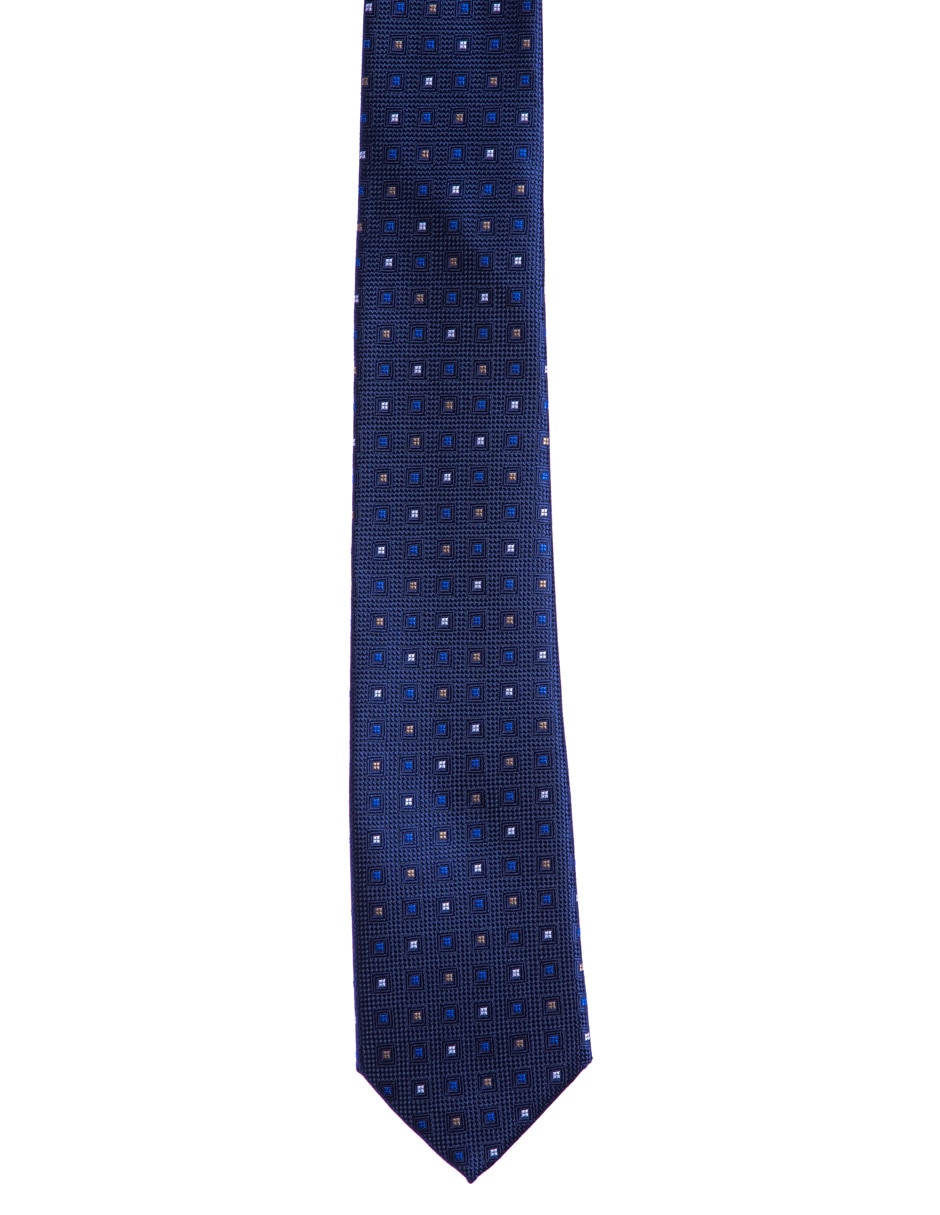 Corbata Marco Fontana regular estampado a cuadros para hombre 2