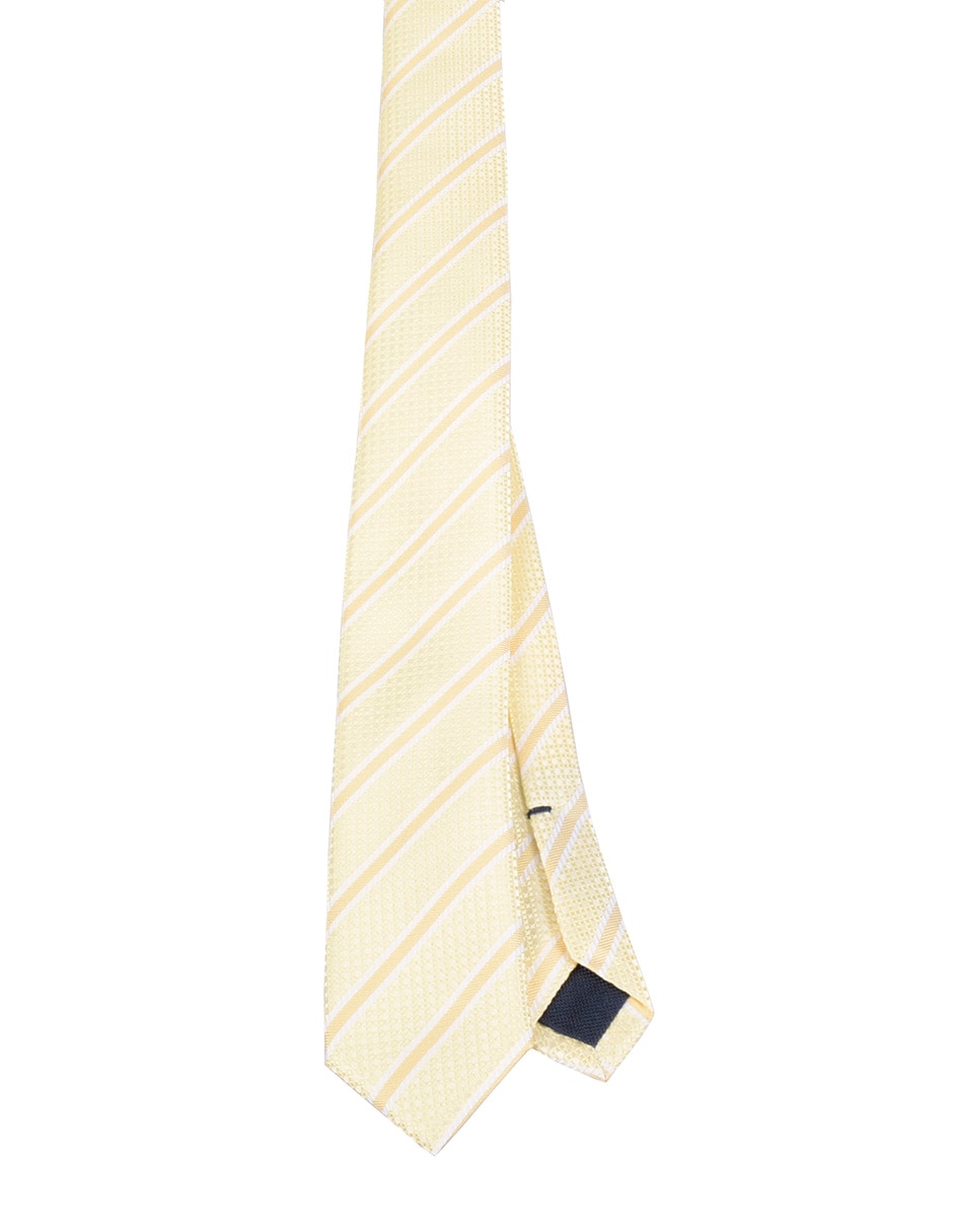 Corbata slim de seda estampado a rayas para hombre