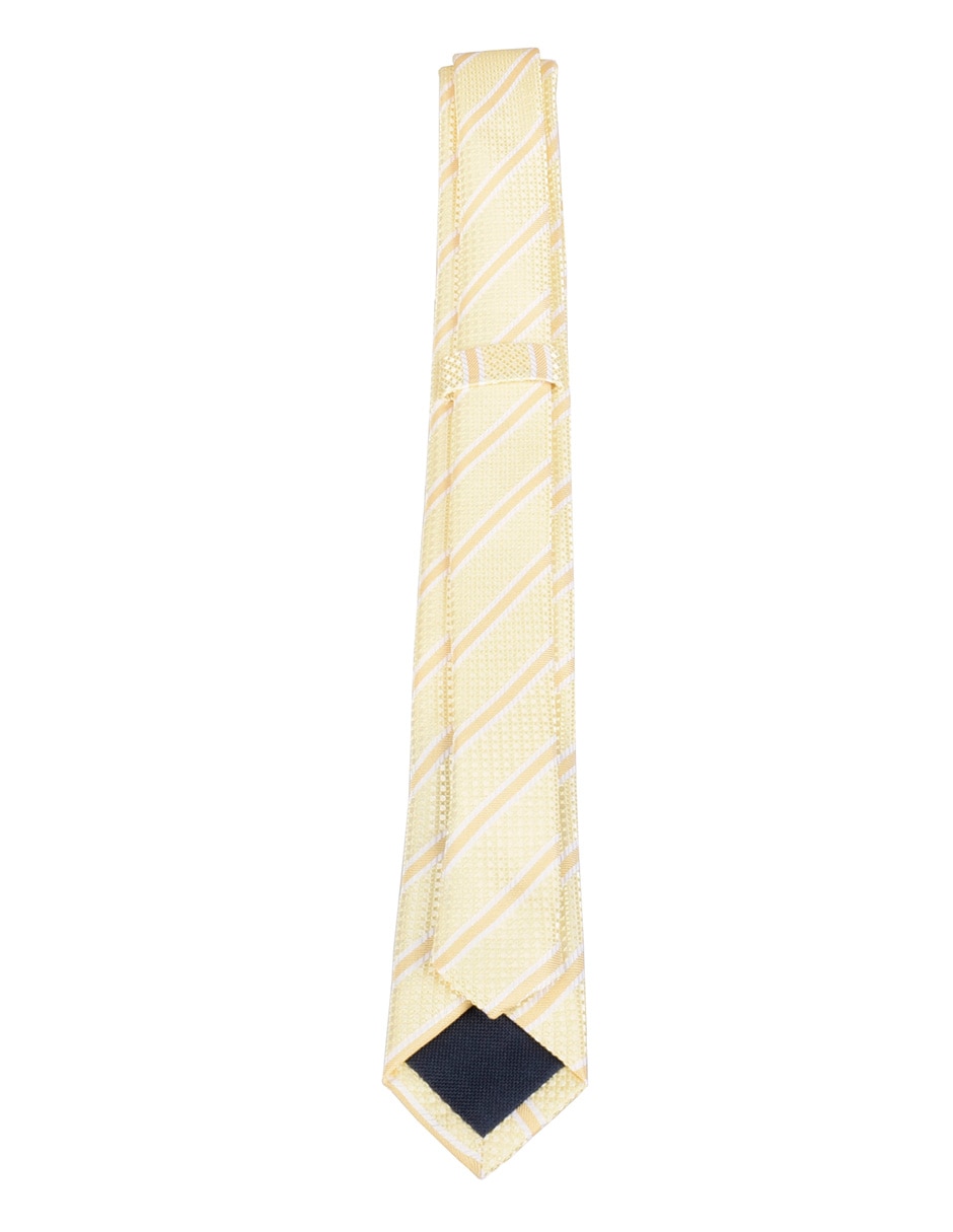 Corbata slim de seda estampado a rayas para hombre 2