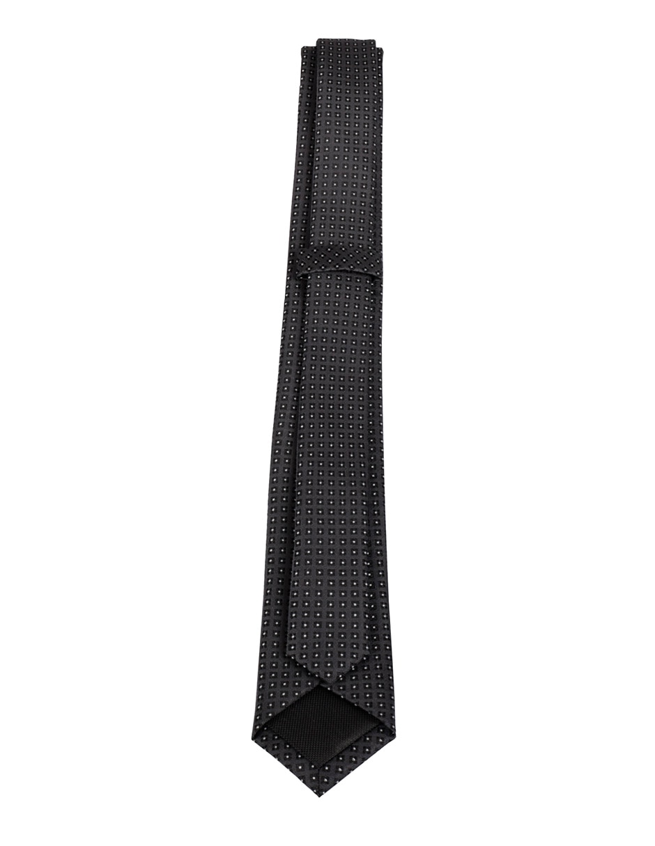 Corbata regular de seda estampado a cuadros para hombre 2