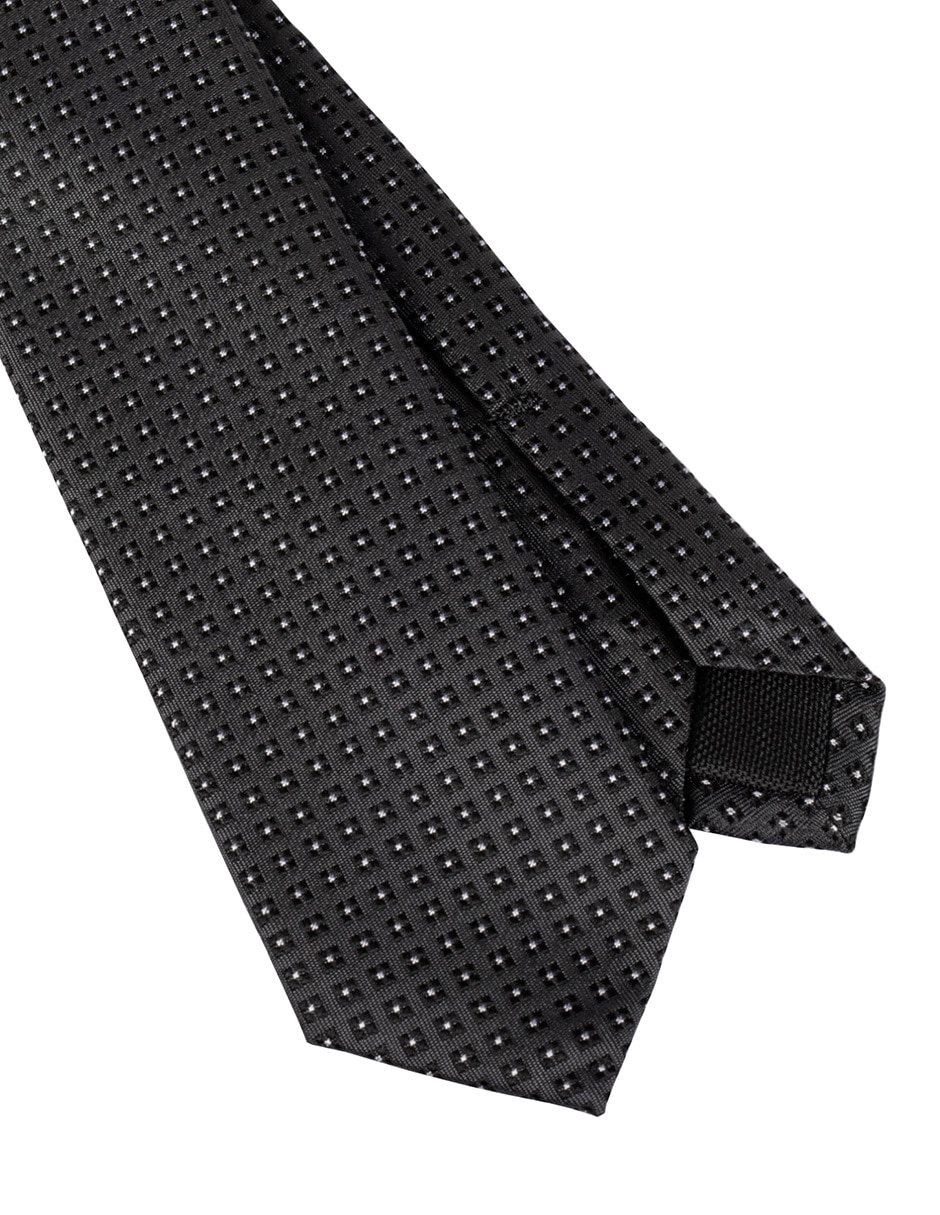 Corbata regular de seda estampado a cuadros para hombre 3