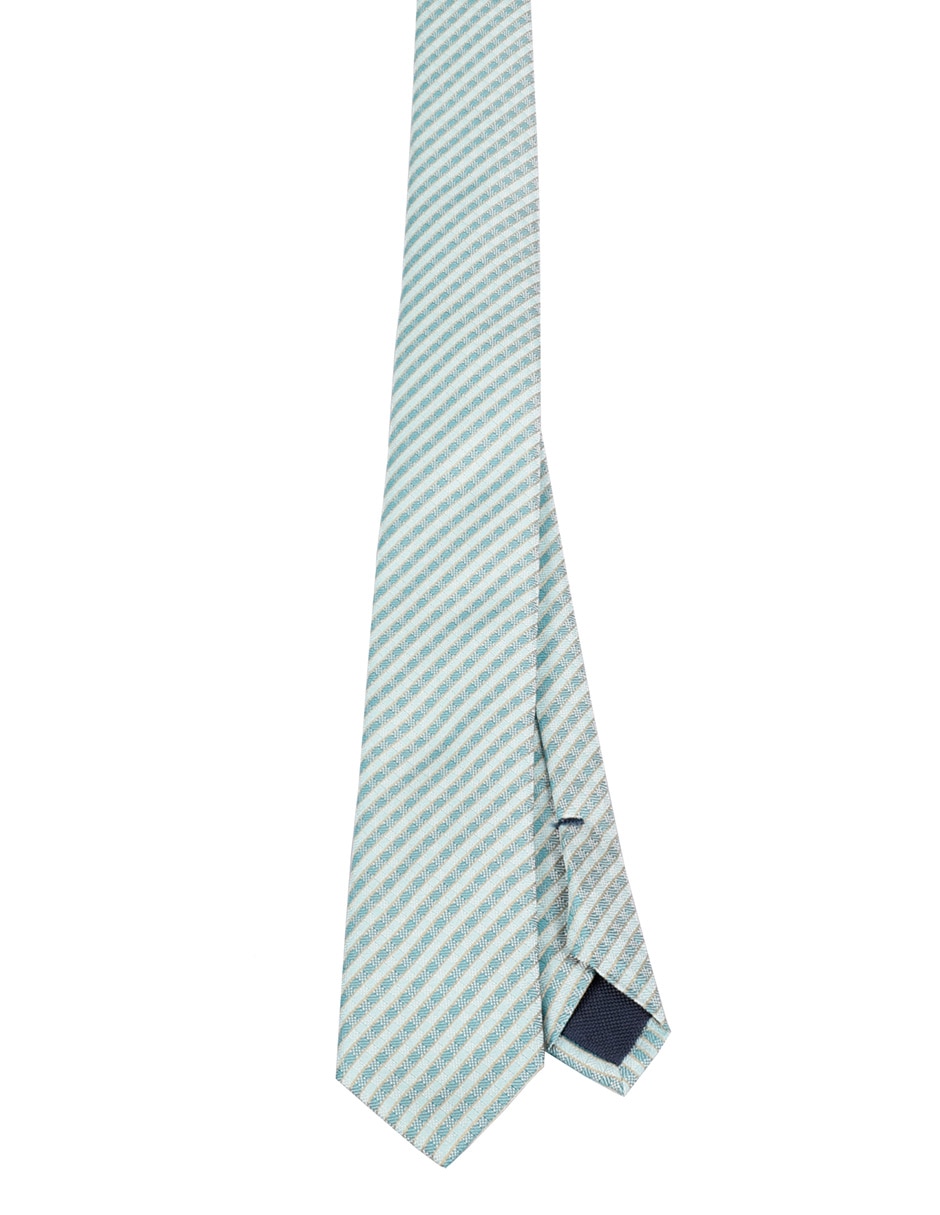 Corbata slim de seda estampado a rayas para hombre