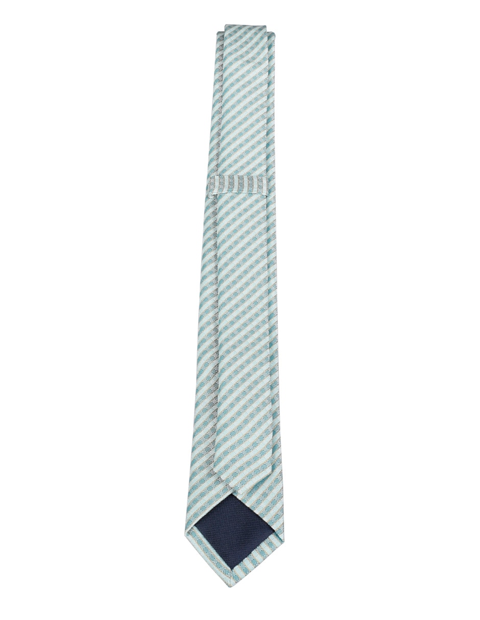 Corbata slim de seda estampado a rayas para hombre 3