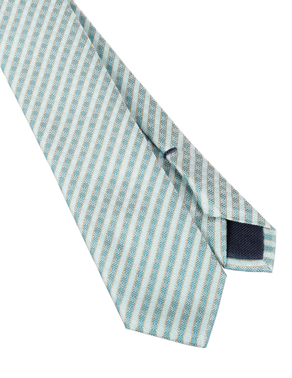 Corbata slim de seda estampado a rayas para hombre 2