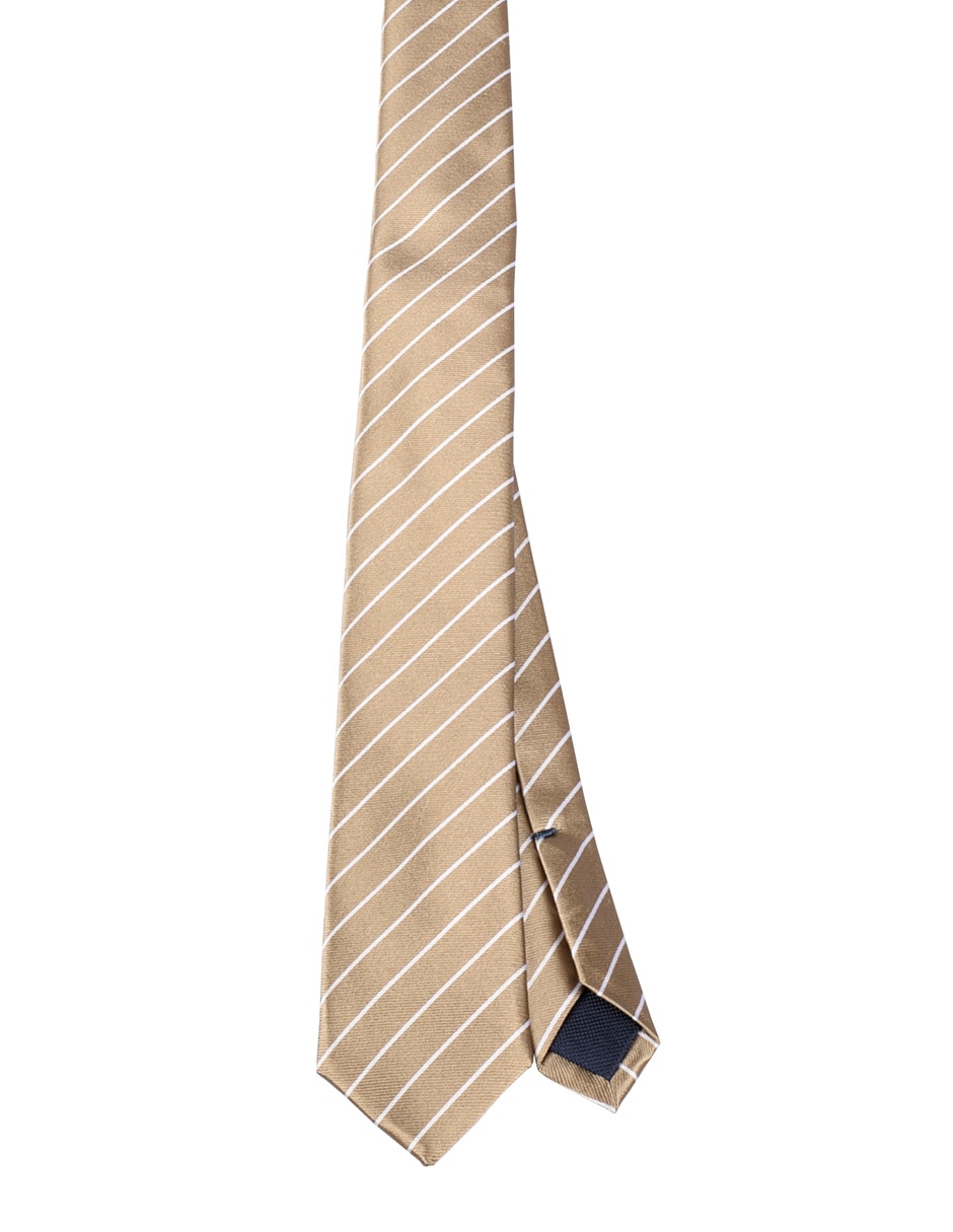 Corbata slim de seda estampado a rayas para hombre