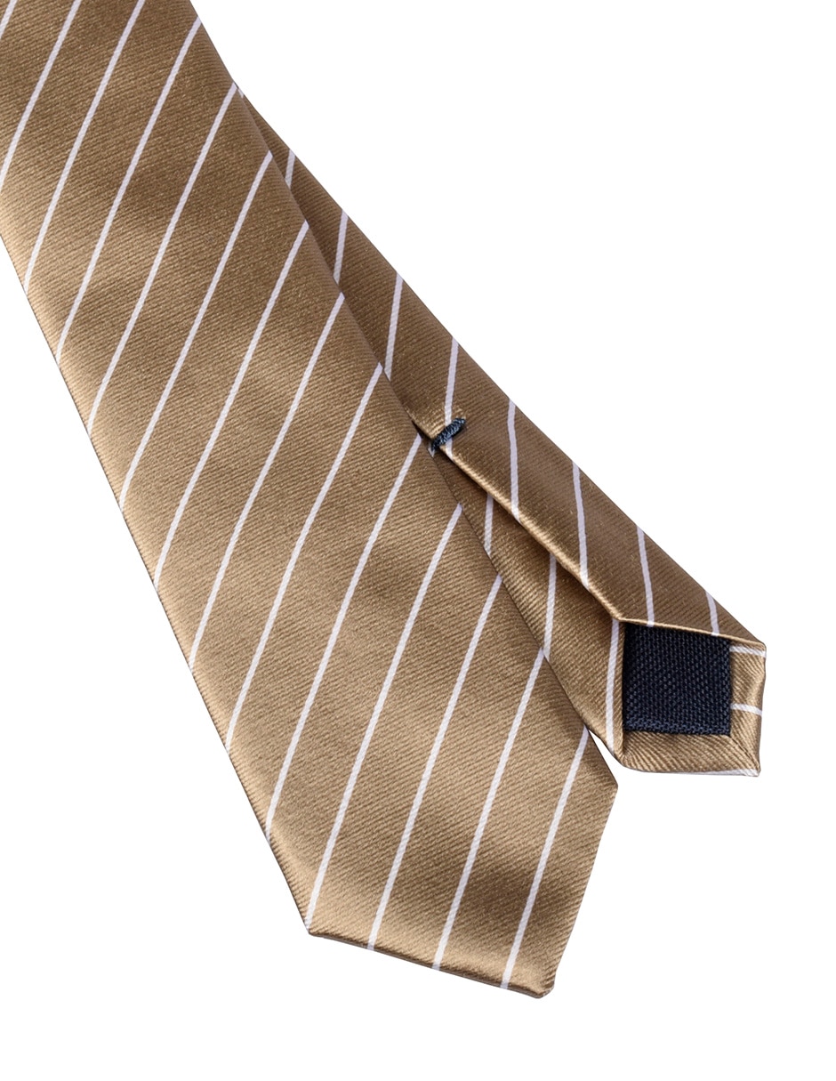 Corbata slim de seda estampado a rayas para hombre 3