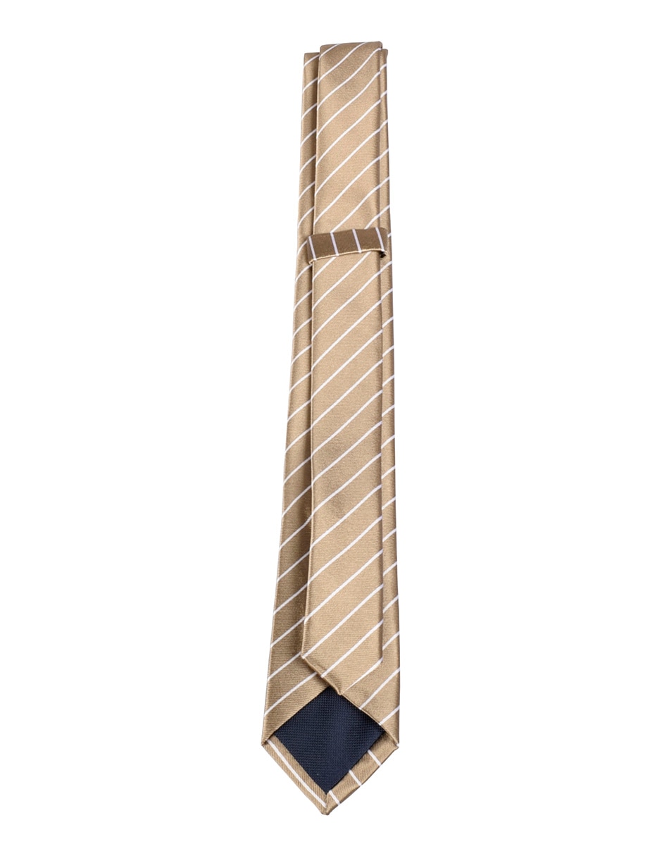 Corbata slim de seda estampado a rayas para hombre 2