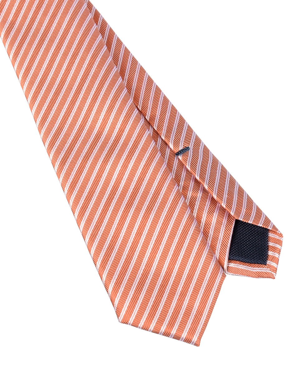 Corbata slim de seda estampado a rayas para hombre 3