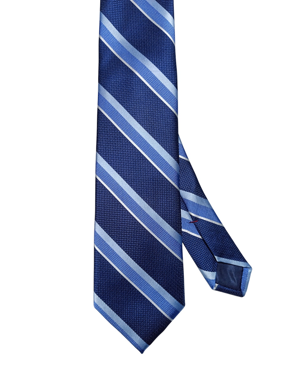 Corbata regular de seda estampado a rayas para hombre