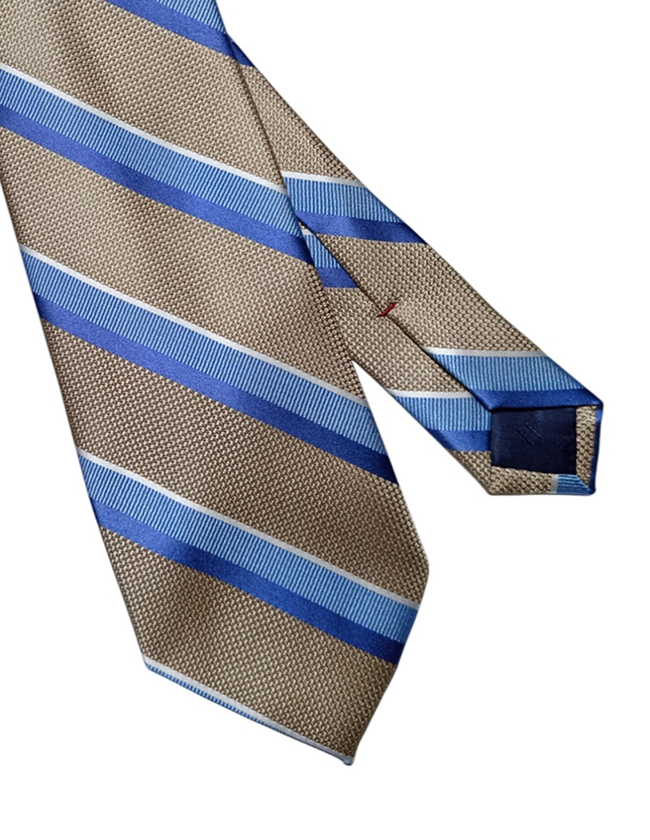 Corbata Tommy regular de seda estampado a rayas para hombre