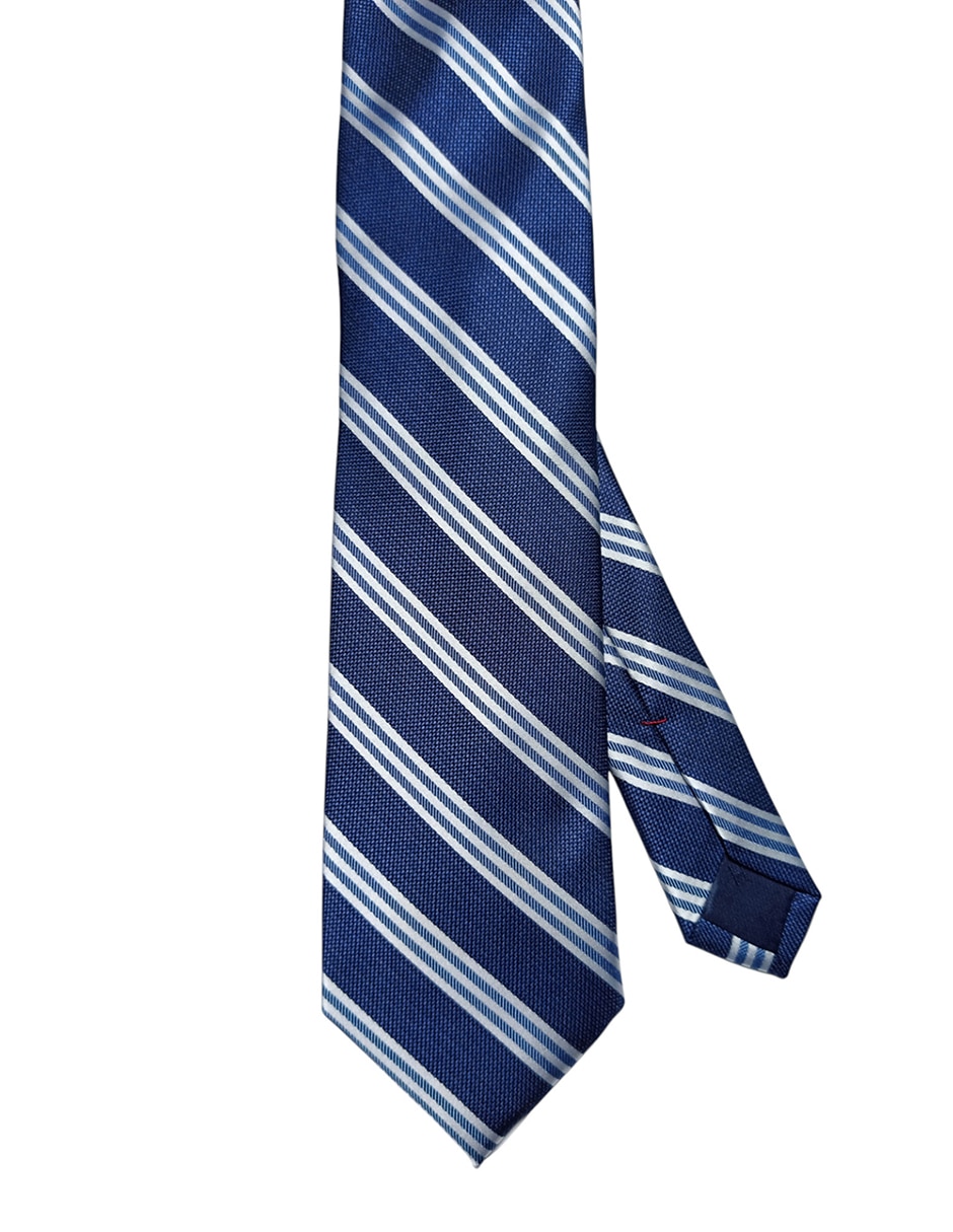Corbata regular de seda estampado a rayas para hombre