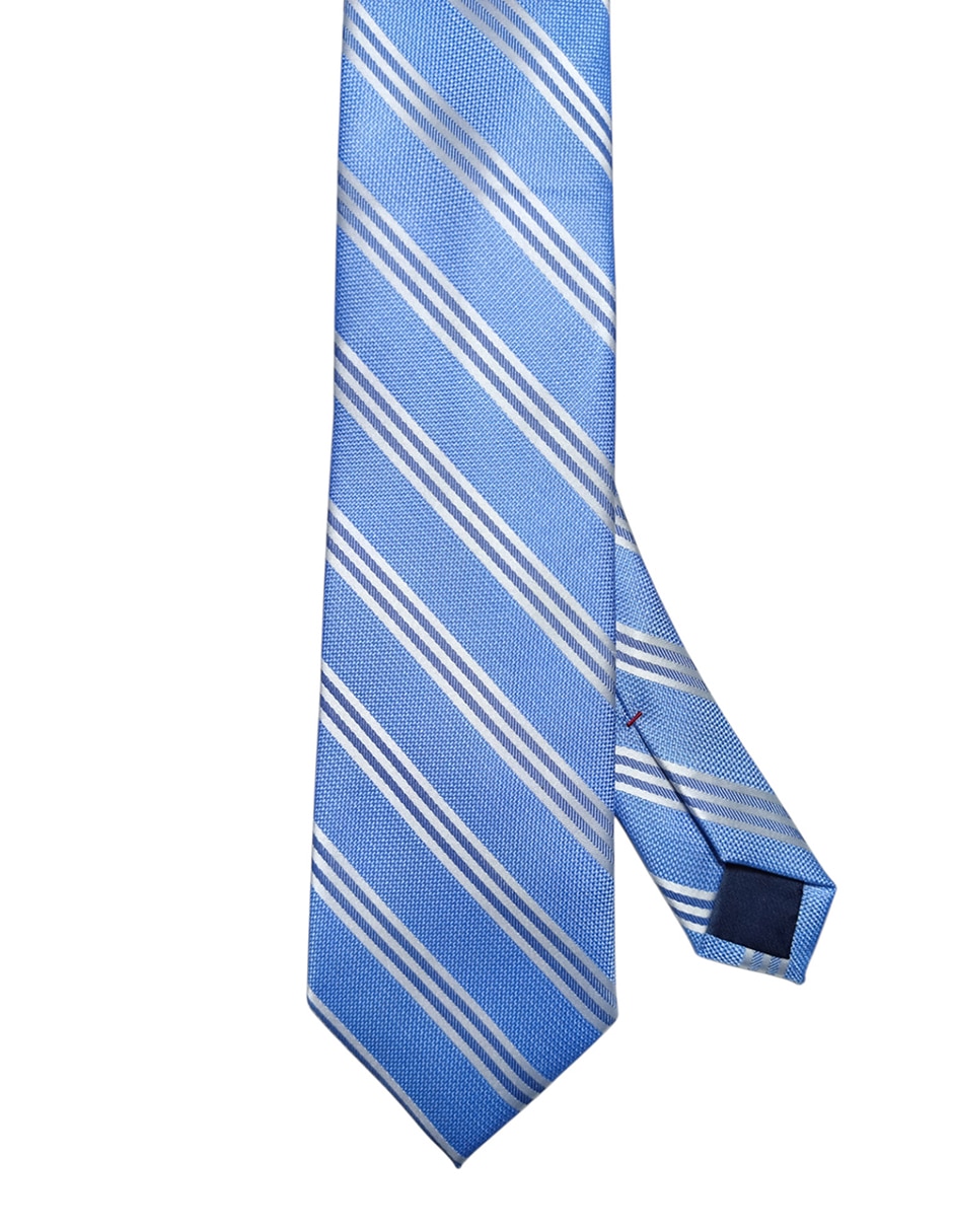 Corbata regular de seda estampado a rayas para hombre