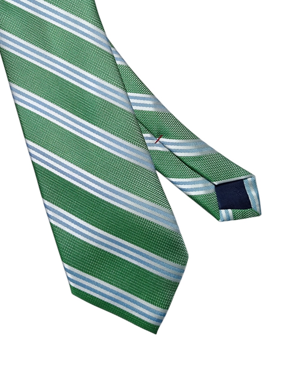 Corbata regular de seda estampado a rayas para hombre 3