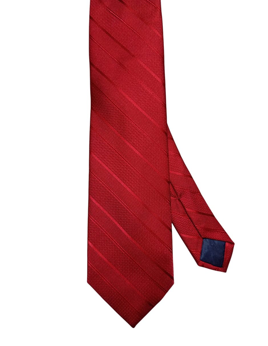 Corbata Tommy regular de seda estampado a rayas para hombre
