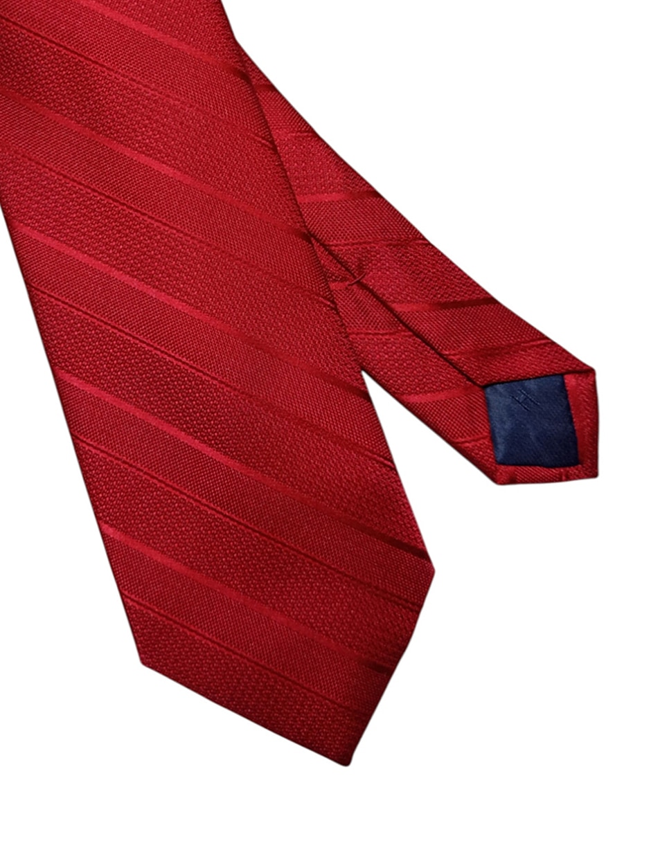 Corbata Tommy regular de seda estampado a rayas para hombre