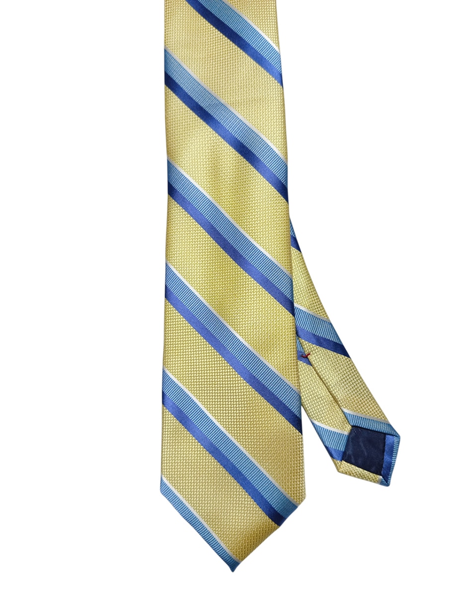 Corbata regular de seda estampado a rayas para hombre