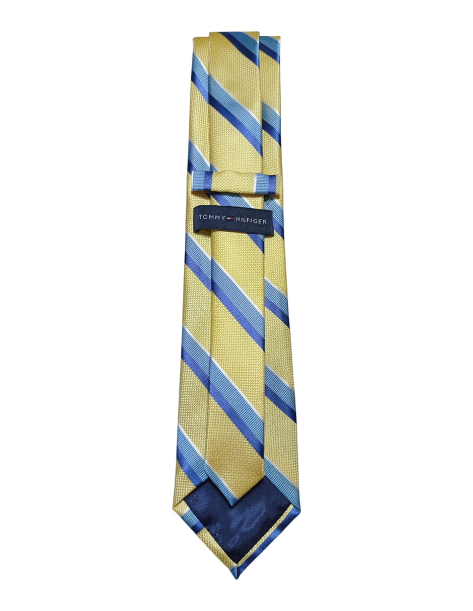Corbata regular de seda estampado a rayas para hombre 2