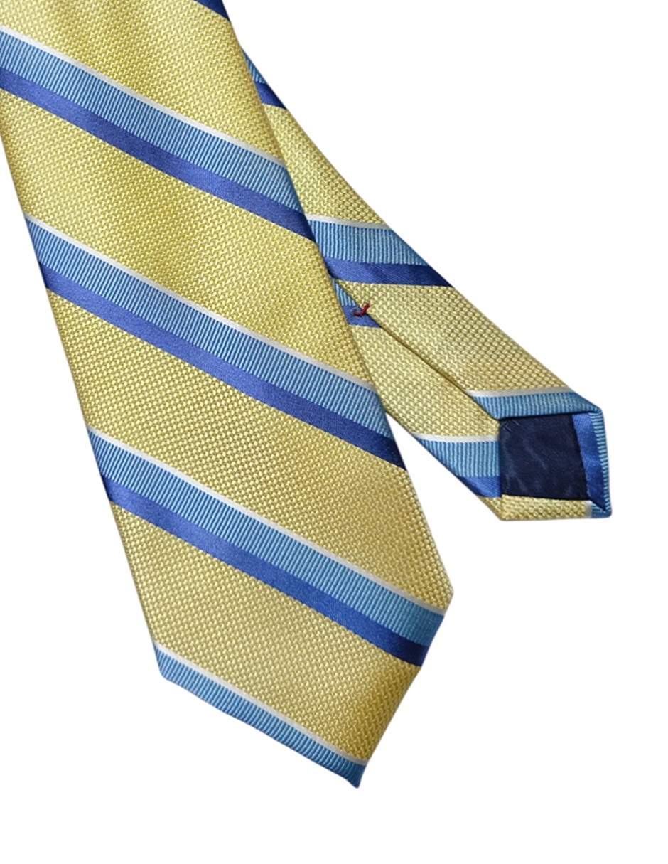 Corbata regular de seda estampado a rayas para hombre 3