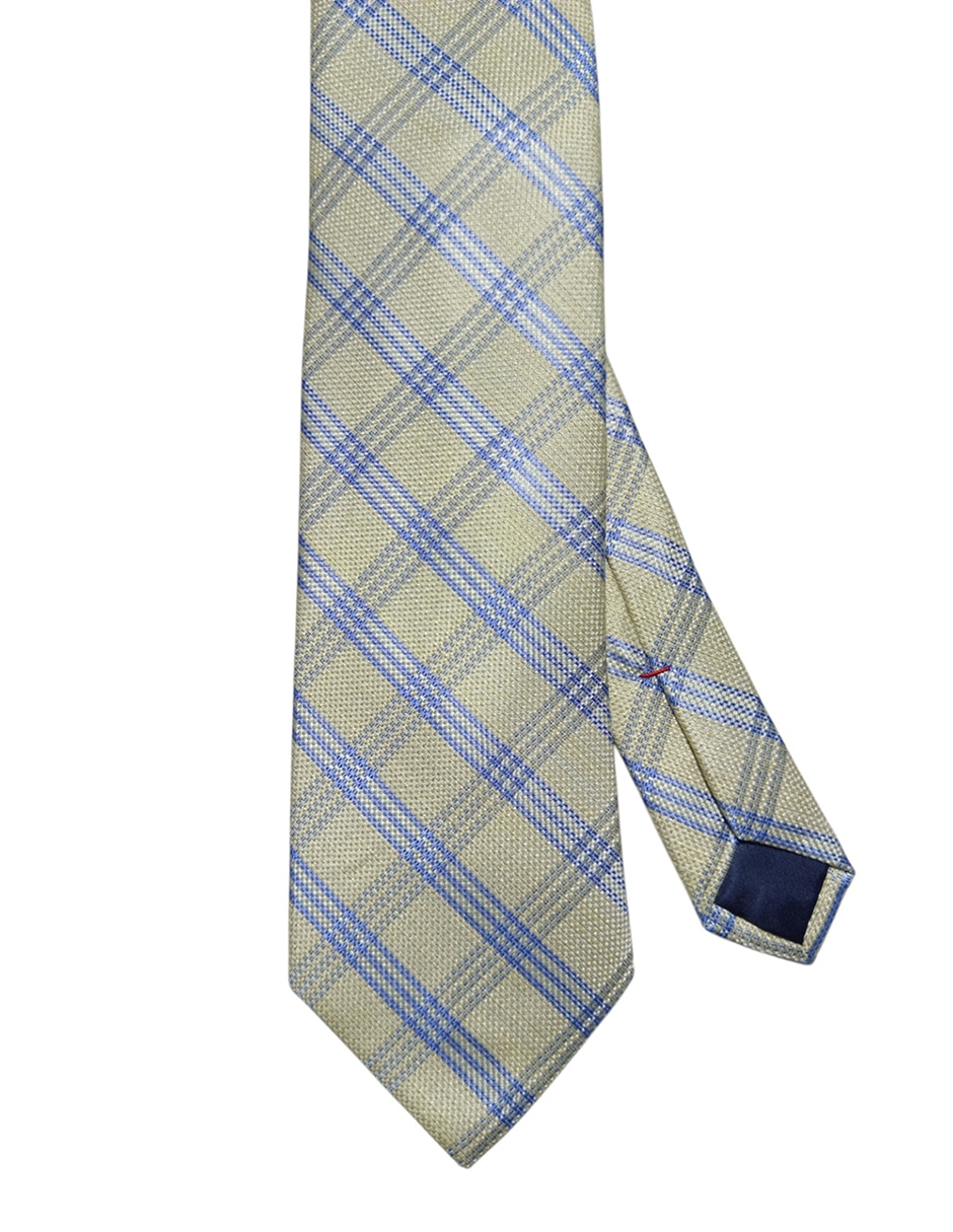 Corbata Tomy regular de seda estampado a cuadros para hombre