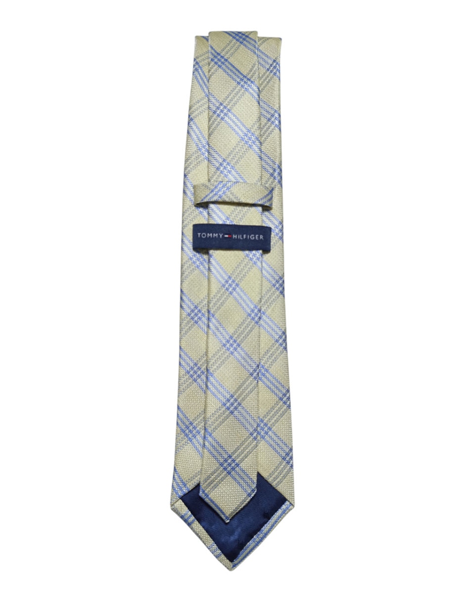 Corbata Tomy regular de seda estampado a cuadros para hombre