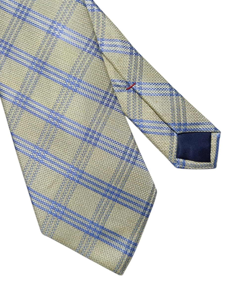 Corbata Tomy regular de seda estampado a cuadros para hombre