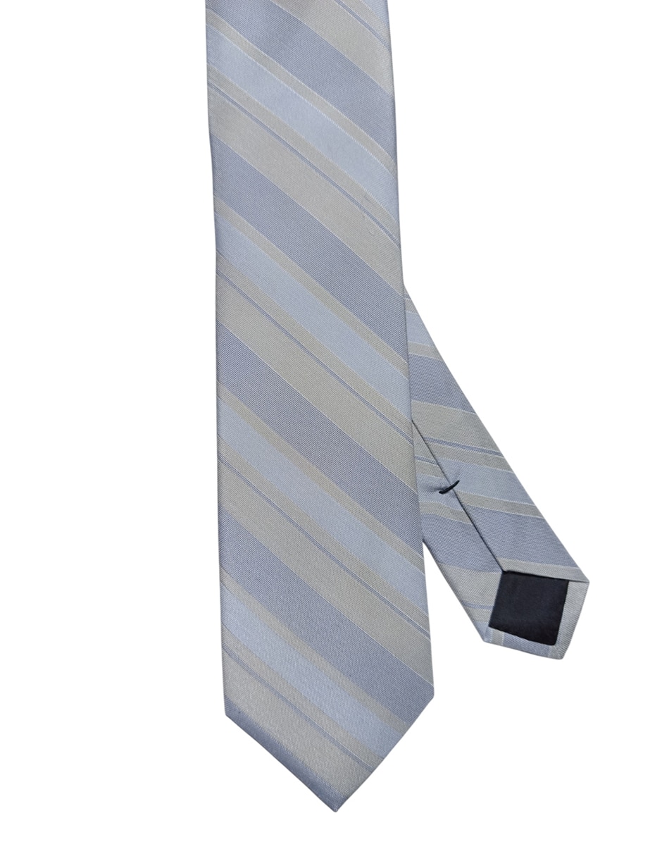 Corbata regular de seda estampado a rayas para hombre