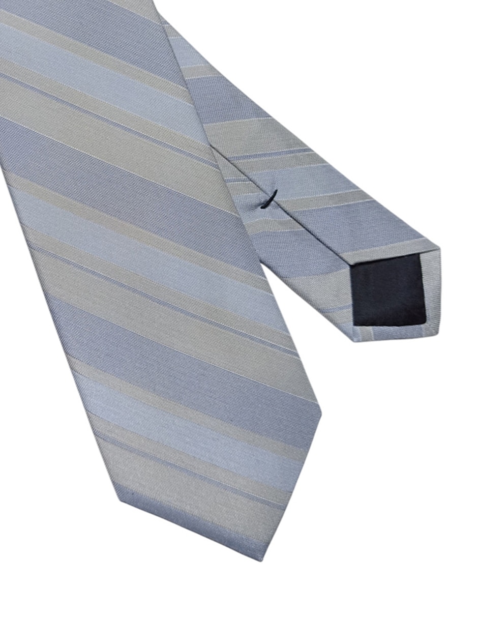 Corbata regular de seda estampado a rayas para hombre 2