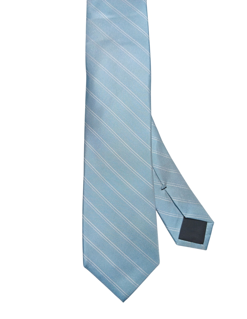 Corbata regular de seda estampado a rayas para hombre