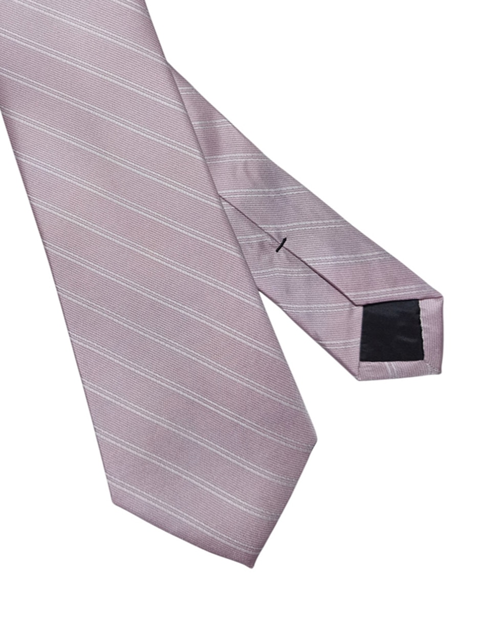 Corbata Ck regular de seda estampado a rayas para hombre