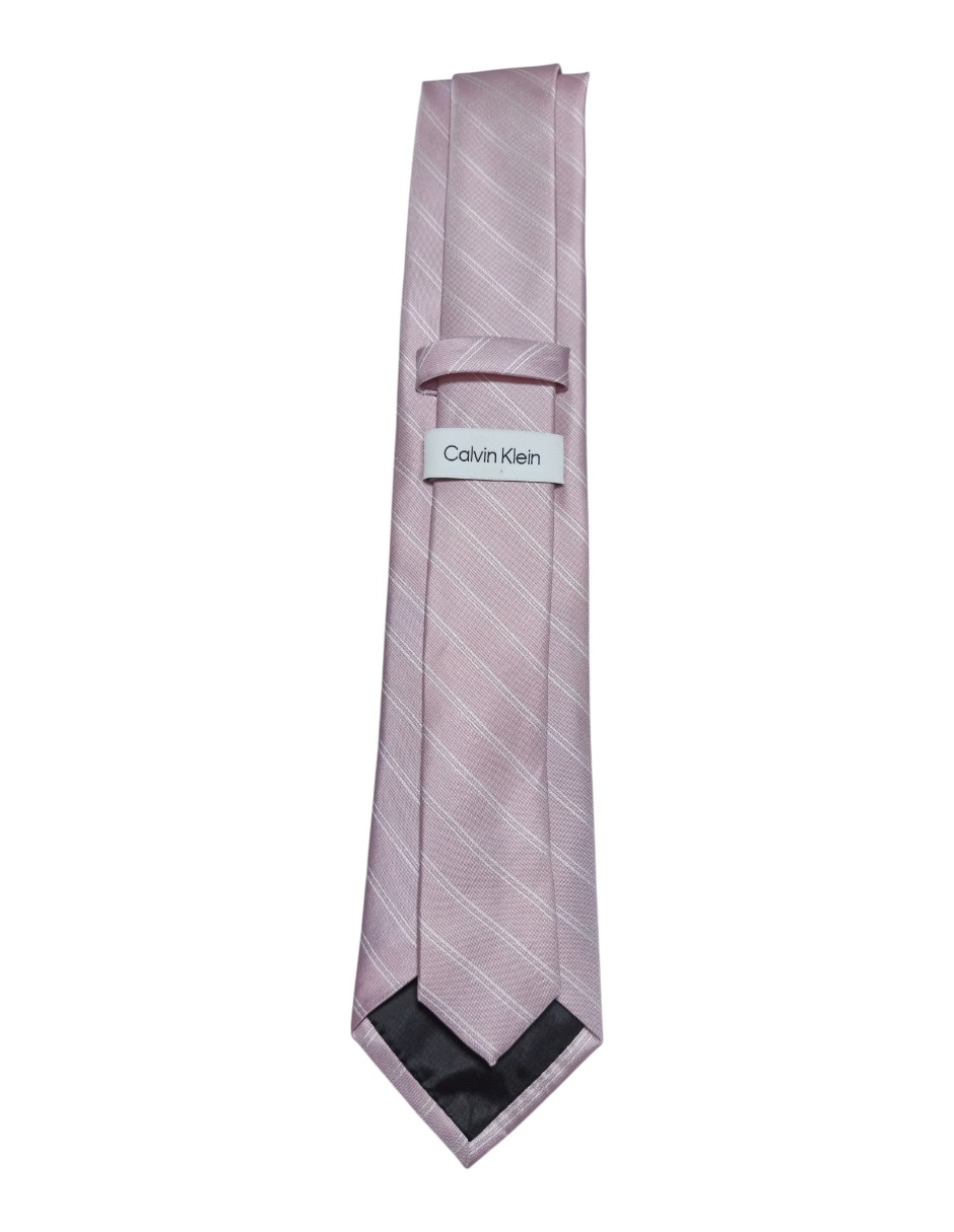 Corbata Ck regular de seda estampado a rayas para hombre