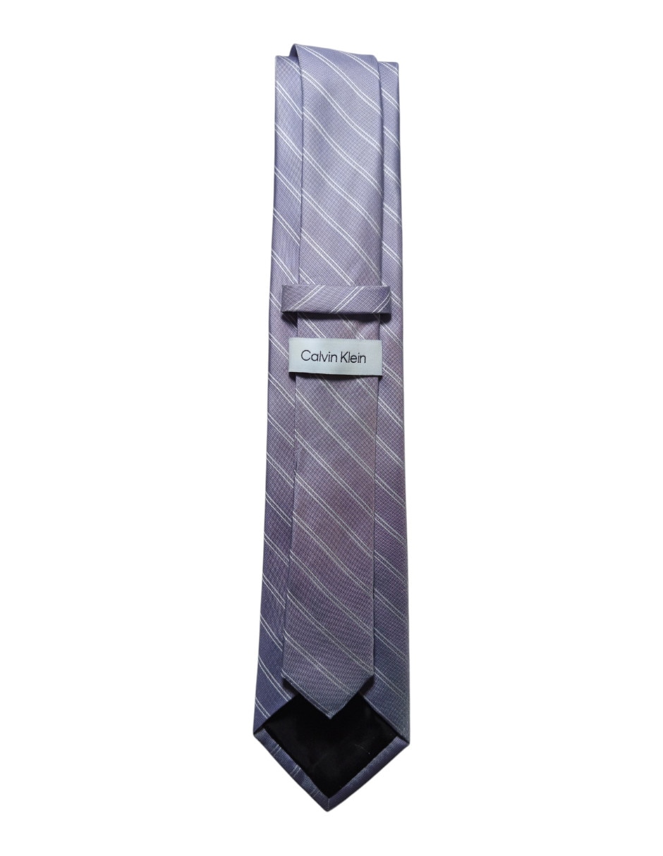 Corbata regular de seda estampado a rayas para hombre 2