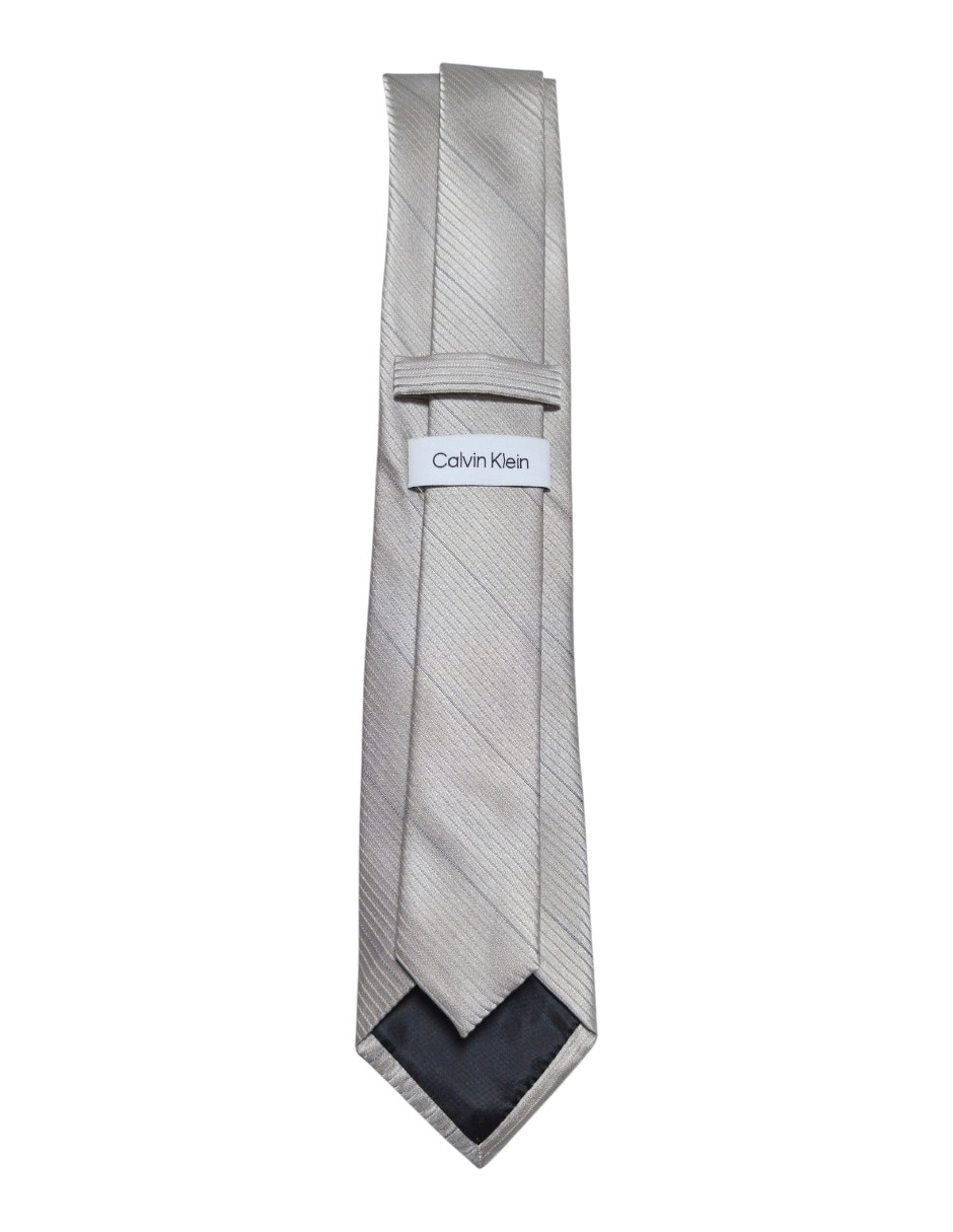 Corbata Ck de seda estampado a rayas para hombre