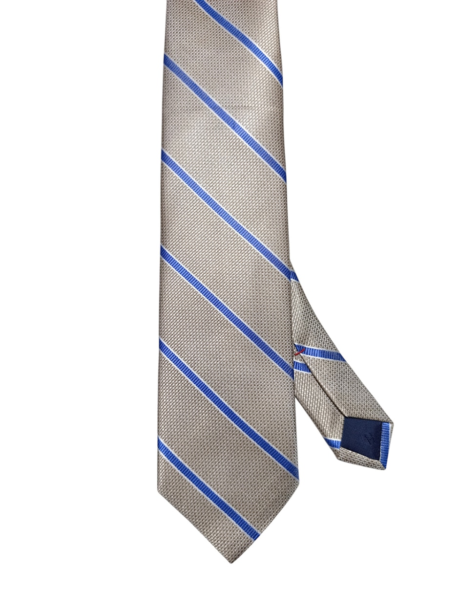 Corbata Tommy regular de seda estampado a rayas para hombre