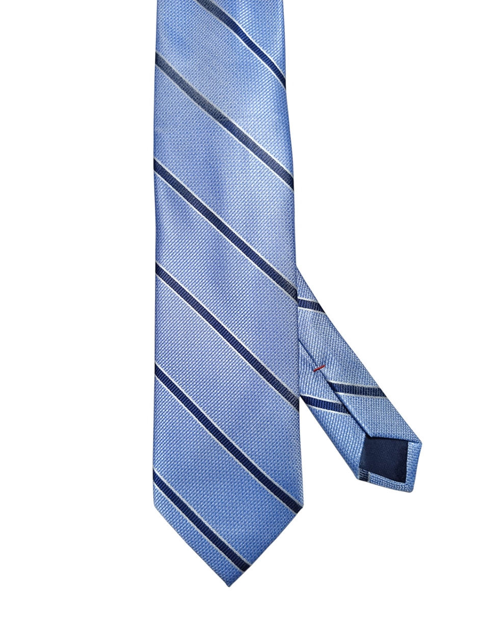 Corbata regular de seda estampado a rayas para hombre