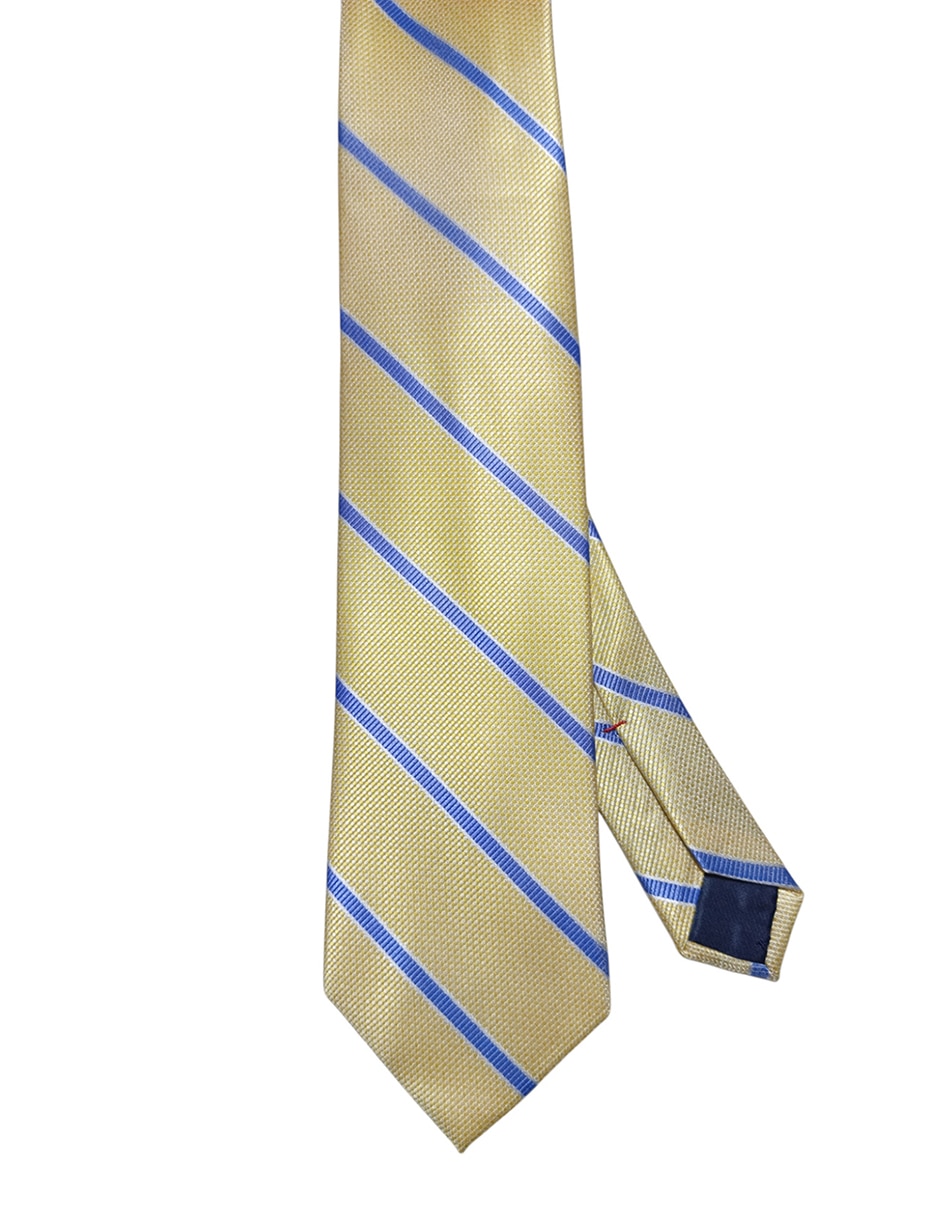 Corbata regular de seda estampado a rayas para hombre