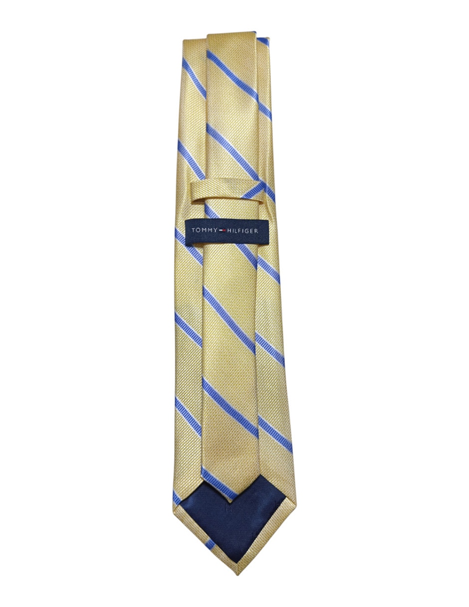 Corbata regular de seda estampado a rayas para hombre 2