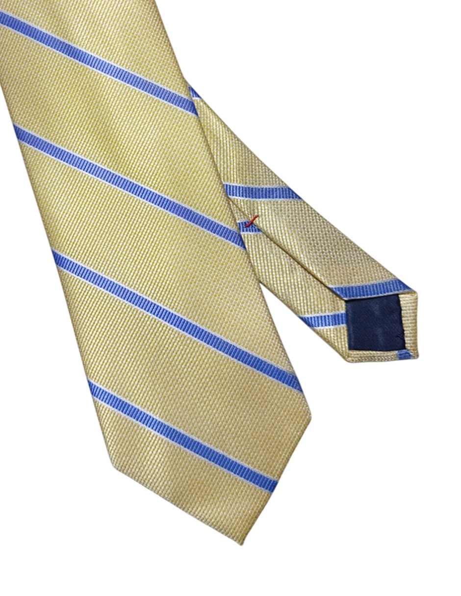 Corbata regular de seda estampado a rayas para hombre 3